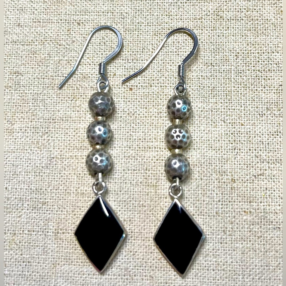 Sterling Silver Onyx Earrings